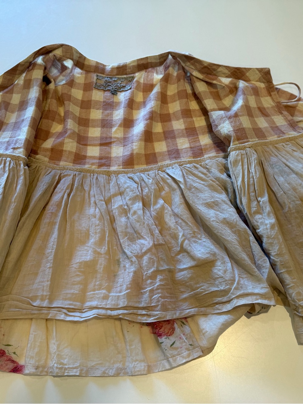 LES OURS “SARAH” COTTON RUSTIC ROSE TUNIC TOP - Picture 10 of 16
